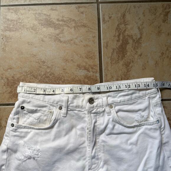 Agolde Parker‎ White Denim Shorts Size 27 Distressed Summer Basic Classic - Picture 8 of 10